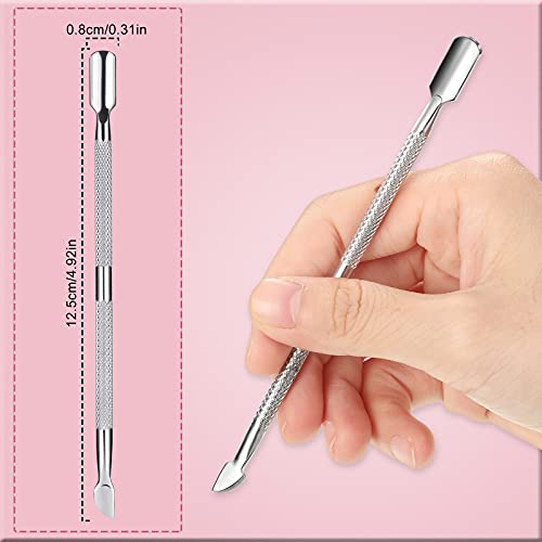 24 Pieces Nail Cuticle Pusher and Cutter Stainless Steel Nail Polish Remover ...