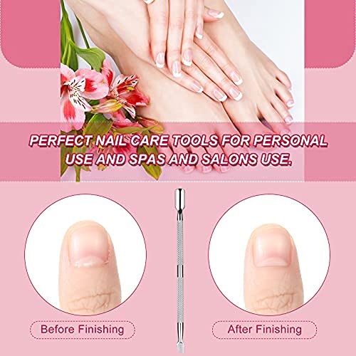24 Pieces Nail Cuticle Pusher and Cutter Stainless Steel Nail Polish Remover ...