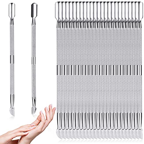 24 Pieces Nail Cuticle Pusher and Cutter Stainless Steel Nail Polish Remover ...