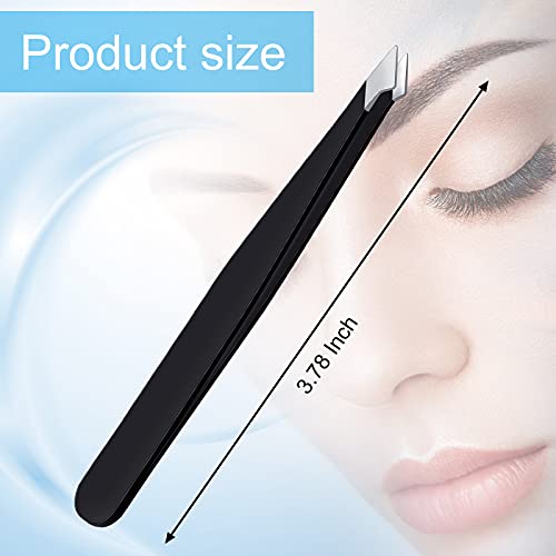 3 Pieces Eyebrow Tweezers Stainless Steel Pointed Slant Tweezers Pointed Hair...