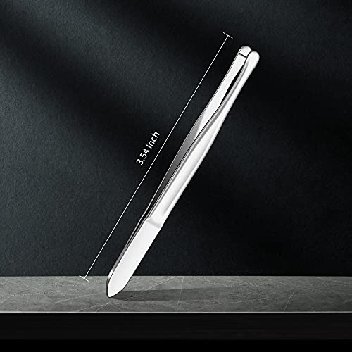 3 Pieces Stainless Steel Round Tip Tweezers Eyebrow Hair Removal Tweezers Mak...