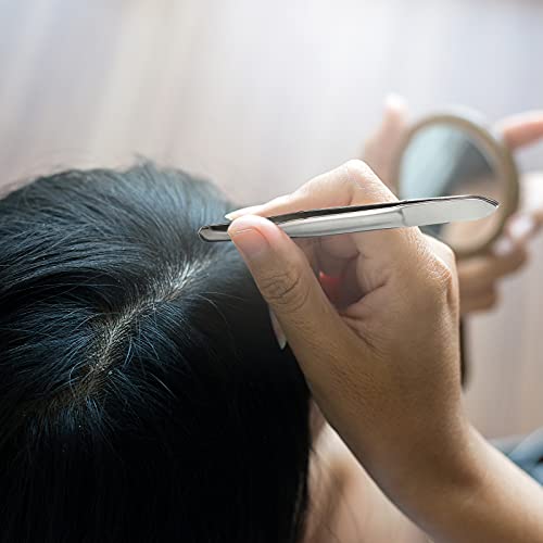 3 Pieces Stainless Steel Round Tip Tweezers Eyebrow Hair Removal Tweezers Mak...