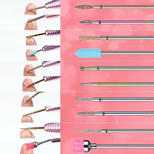 30 Pieces Nail Drill Bits Set 3/32 Inch Ceramic Efile Nail Drill Bits Diamond...