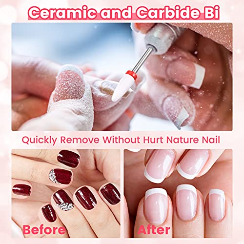 30 Pieces Nail Drill Bits Set 3/32 Inch Ceramic Efile Nail Drill Bits Diamond...