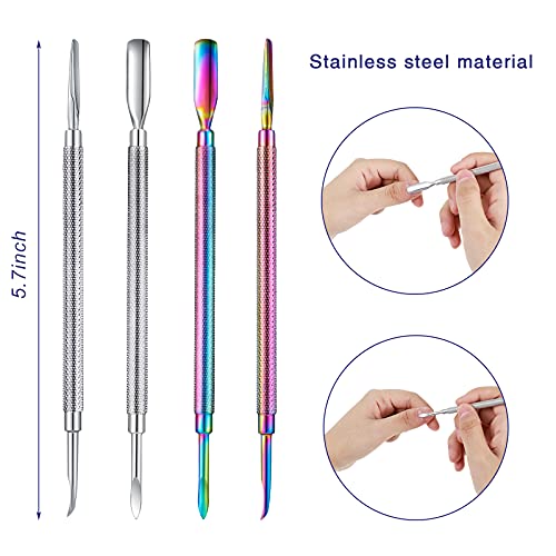 4 Pieces Cuticle Pusher Nail Cuticle Pusher Cuticle Pusher Cuticle Pusher Sta...