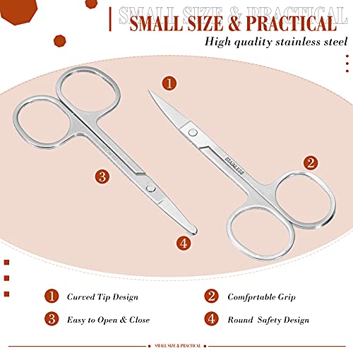 4 Pieces Nose Hair Tweezers Scissors Set Include Nose Hair Trimming Tweezers,...