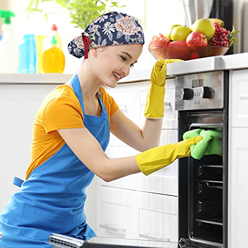 6 Pcs Scrub Caps Women with Buttons Adjustable Bouffant Hats Ponytail Holder ...