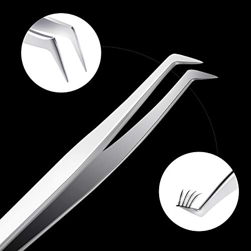 6 Piece Eyelash Extension Tweezers Stainless Steel Precision Tweezers Volume ...
