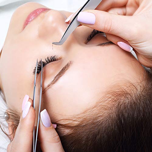 6 Piece Eyelash Extension Tweezers Stainless Steel Precision Tweezers Volume ...