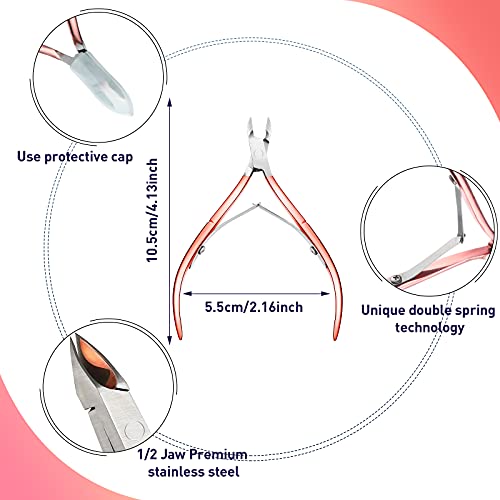 8 Pieces Cuticle Trimmer with Cuticle Pusher Set Include 4 Stainless Steel Cu...