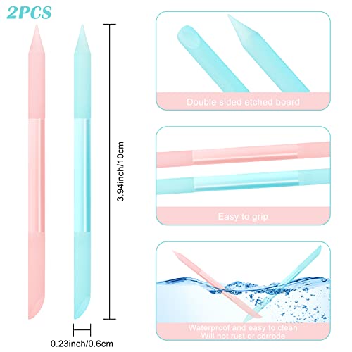 Glass Cuticle Pusher 2 Pieces Manicure Double Sided Cuticle Trimmer Filing Cu...