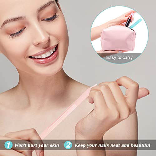 Glass Cuticle Pusher 2 Pieces Manicure Double Sided Cuticle Trimmer Filing Cu...