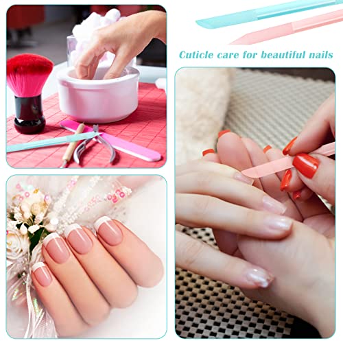 Glass Cuticle Pusher 2 Pieces Manicure Double Sided Cuticle Trimmer Filing Cu...