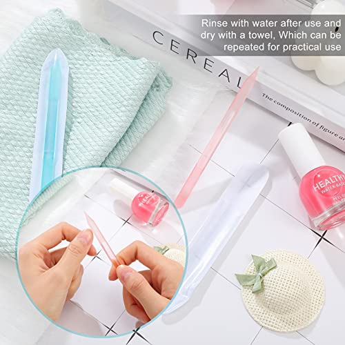 Glass Cuticle Pusher 2 Pieces Manicure Double Sided Cuticle Trimmer Filing Cu...