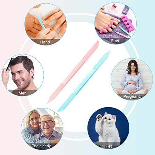 Glass Cuticle Pusher 2 Pieces Manicure Double Sided Cuticle Trimmer Filing Cu...