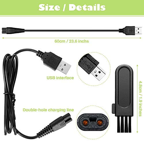Head Shaver Power Cord Replacement Shaver Charger Cord USB Cable USB Data Lin...