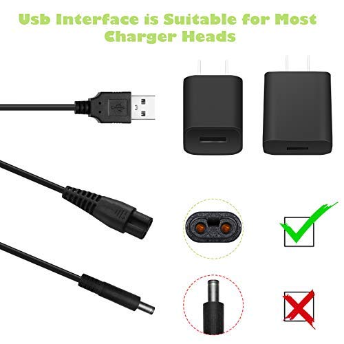 Head Shaver Power Cord Replacement Shaver Charger Cord USB Cable USB Data Lin...