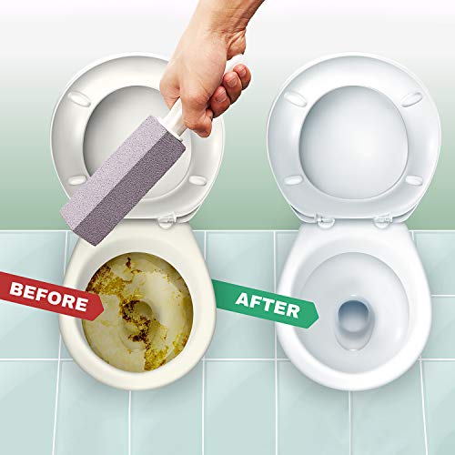 Pumice Stones for Cleaning with Handle Pumice Sticks for Removing Toilet Bowl...