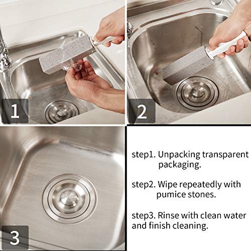 Pumice Stones for Cleaning with Handle Pumice Sticks for Removing Toilet Bowl...
