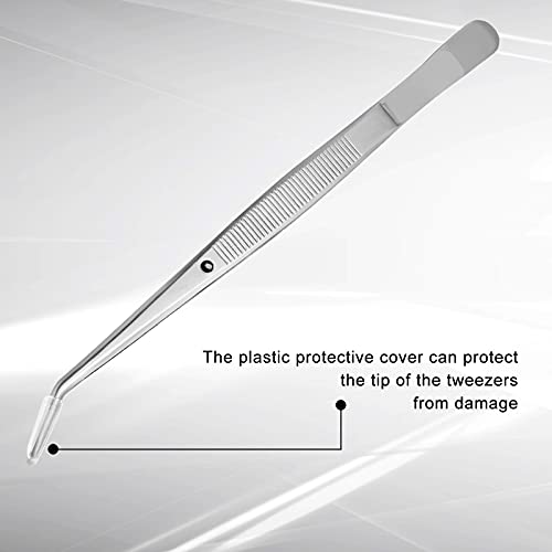 Stainless Steel Tweezers with Curved Serrated Tip Multipurpose Tweezers Sewin...