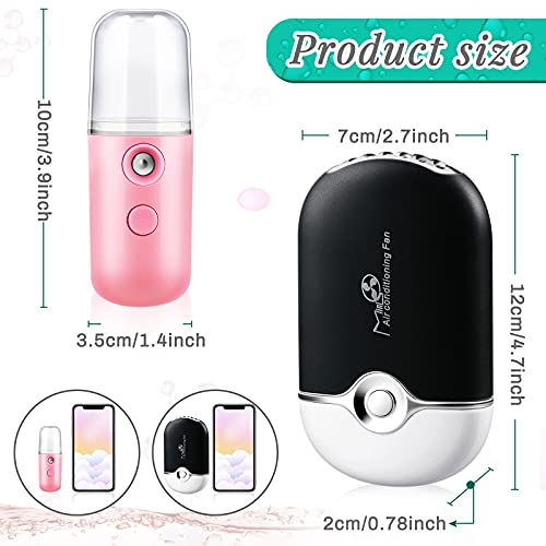 USB Mini Eyelash Fan and Potable Nano Facial Mister Rechargeable Handheld Eye...