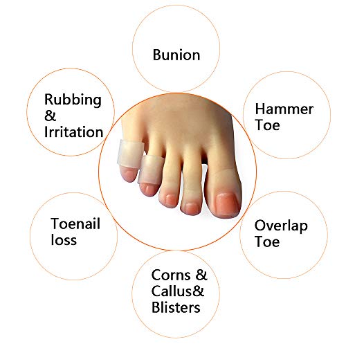 Hoogoo 10 Pack Pinky Toe Sleeves Protectors, Toe Covers, Protect Toe from Rub...