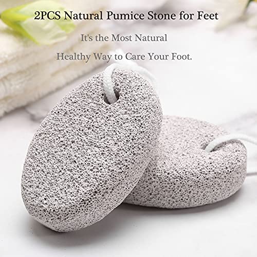 2PCS Natural Pumice Stone for Feet, HOOMBOOM Lava Pedicure Tools Hard Skin Ca...