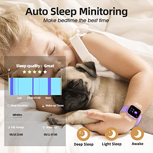 Kids Fitness Activity Tracker Watch, 1.4" DIY Watch Face IP68 Waterproof Kids...