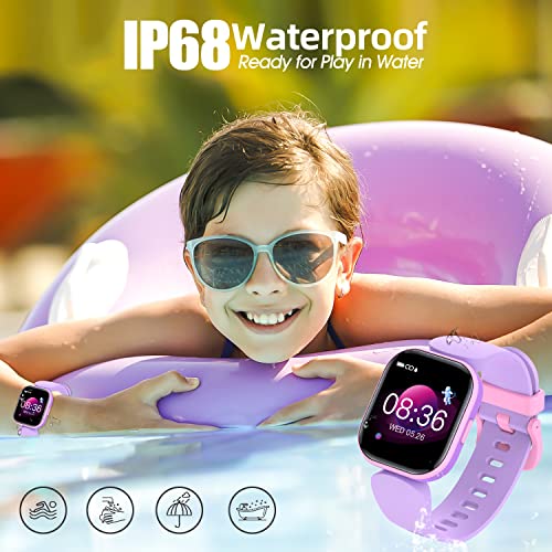 Kids Fitness Activity Tracker Watch, 1.4" DIY Watch Face IP68 Waterproof Kids...