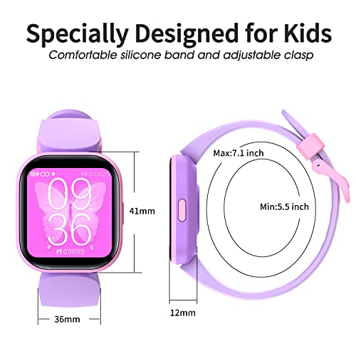 Kids Fitness Activity Tracker Watch, 1.4" DIY Watch Face IP68 Waterproof Kids...