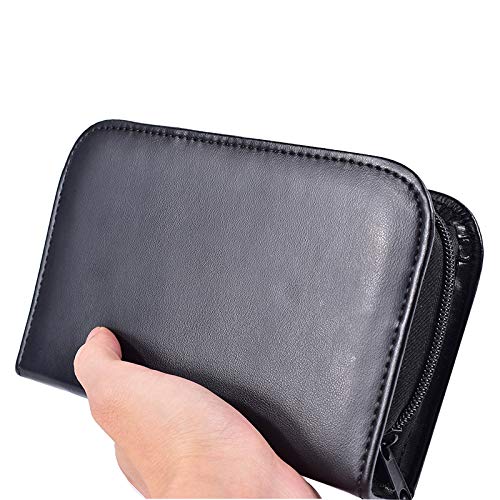 Hooshion PU Leather Glucose Meter Storage Bag,Travel Case Organizer Pouch for...