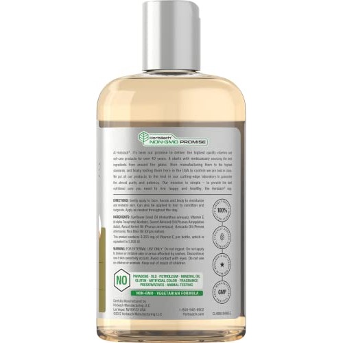 Natural Vitamin E Oil 5000 IU | 8 oz (2 x 4oz) | For Skin, Hair & Face | Vege...