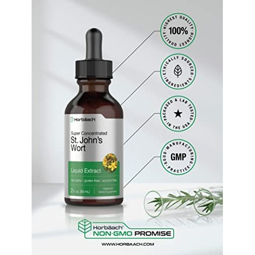 St Johns Wort Tincture | 2 Oz | Alcohol Free | Vegeterian, Non-GMO, Gluten Fr...