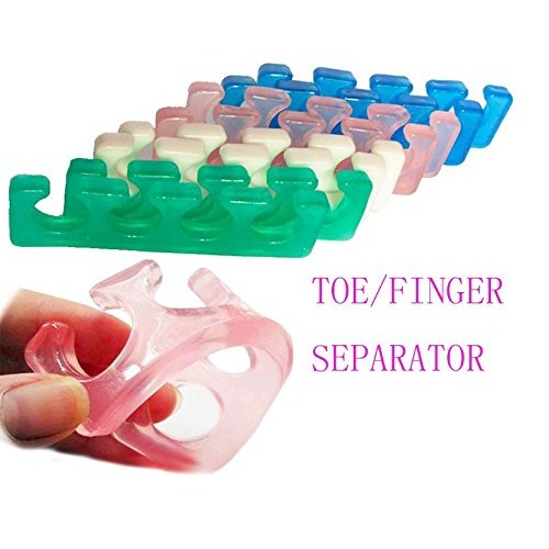 Hosaire 1 Pair Toe Separators, Soft Two Silicone Finger Toe Spacers, Great To...