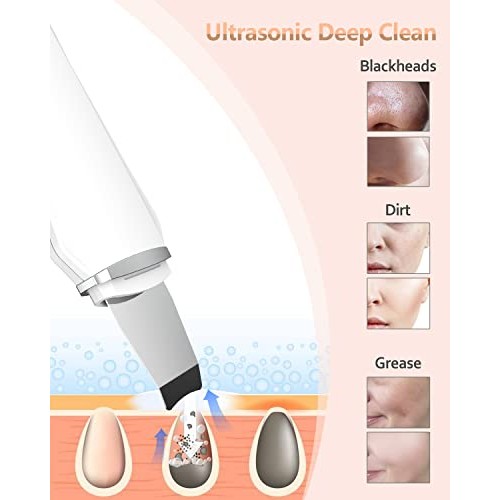 Skin Scrubber Face Spatula Blackhead Remover Pore Cleaner with 4 Modes Plus 4...