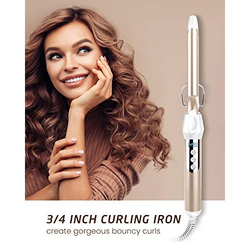 Hoson 3/4 Inch Curling Iron for Short Hair, Long Barrel Curling Irons for Wom...