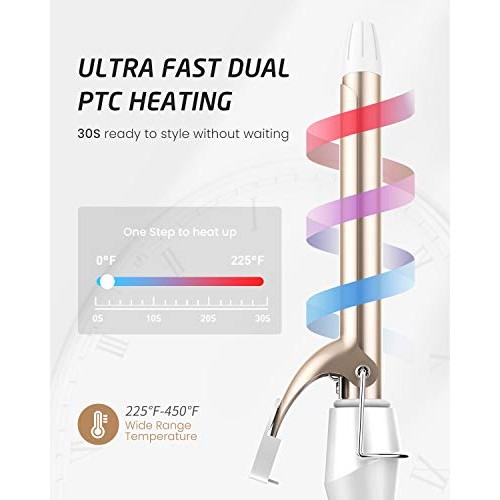 Hoson 3/4 Inch Curling Iron for Short Hair, Long Barrel Curling Irons for Wom...