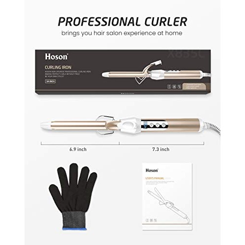 Hoson 3/4 Inch Curling Iron for Short Hair, Long Barrel Curling Irons for Wom...