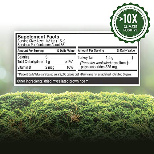 Host Defense, Turkey Tail Mushroom Powder, Supports Immune Health, Certified ...