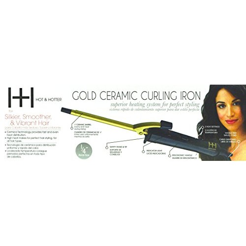 Hot and Hotter Gold Ceramic Curling Iron 1/4'' Barrel Size …