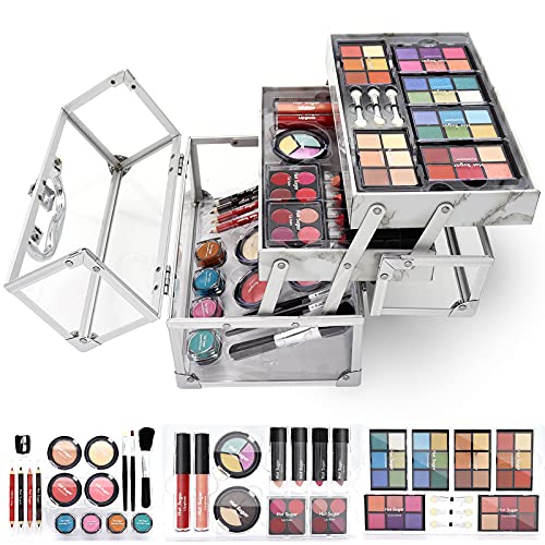 Hot Sugar Mixed Beauty Makeup Kit Cosmetic Set All in One Train Case Matte Sh...