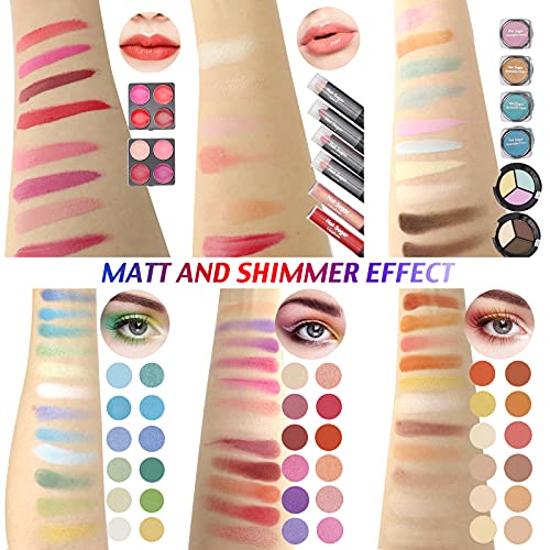 Hot Sugar Mixed Beauty Makeup Kit Cosmetic Set All in One Train Case Matte Sh...