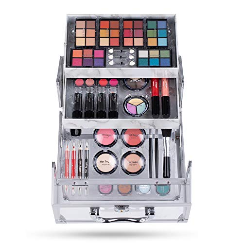 Hot Sugar Mixed Beauty Makeup Kit Cosmetic Set All in One Train Case Matte Sh...