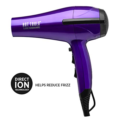 HOT TOOLS Professional 2100 Turbo Ceramic + Ionic Lightweight Hair Dryer, Pur...