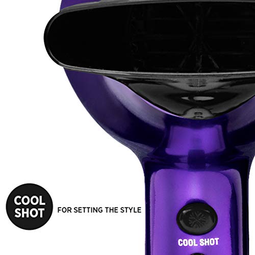 HOT TOOLS Professional 2100 Turbo Ceramic + Ionic Lightweight Hair Dryer, Pur...