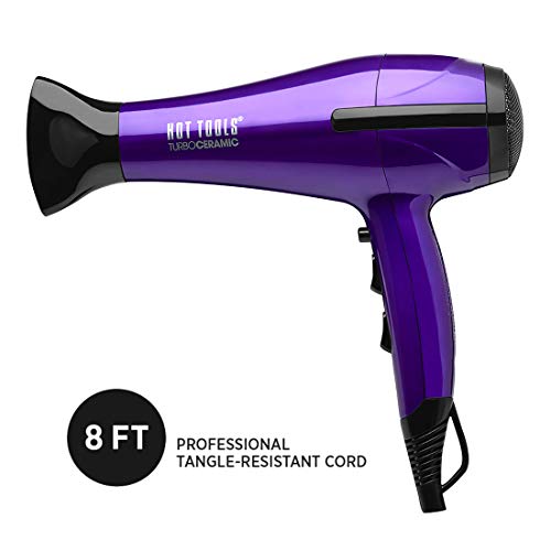 HOT TOOLS Professional 2100 Turbo Ceramic + Ionic Lightweight Hair Dryer, Pur...