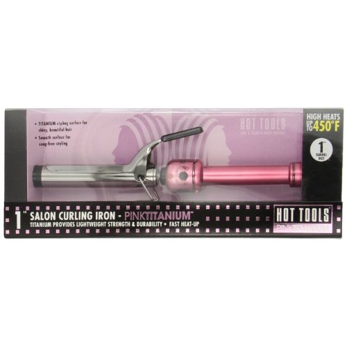 HOT TOOLS Professional Pink Titanium Curling Iron/Wand, 1 Inch