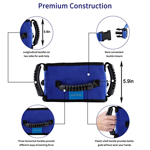 Gait Belt with Multi Handles, Transfer Walking Belt with Quick-Release-Buckle...