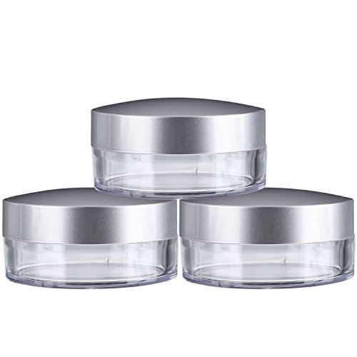 Hotop 3 Pieces 50 ml Plastic Empty Powder Case Face Powder Makeup Jar Travel ...