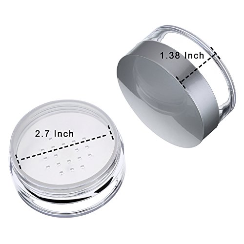 Hotop 3 Pieces 50 ml Plastic Empty Powder Case Face Powder Makeup Jar Travel ...
